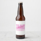 Bruids Team Bruid Trouwen Cool Retro Roze  Bier Etiket (Voorkant)