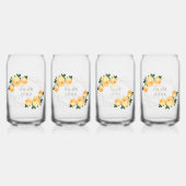 Bruids Team Gouden Glitter Geo Sinaasappel Bloemen Blikvorm Glas (Achterkant)