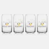 Bruids Team Gouden Glitter Geo Sinaasappel Bloemen Blikvorm Glas (Voorkant)