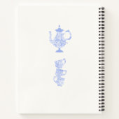 Bruids Thee Blauw China Witte Kant Douche Geschenk Notitieboek (Achterkant)