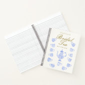 Bruids Thee Blauw China Witte Kant Douche Geschenk Notitieboek (Binnen)