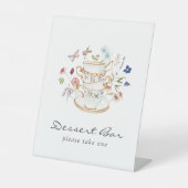 Bruids thee dessert teken reclamebord met voetstuk (Voorkant)