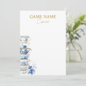 Bruids Thee Feest Bruids Bruiloft Spel Template Advieskaart (Staand voorkant)