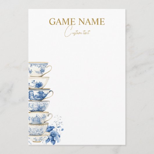 Bruids Thee Feest Bruids Bruiloft Spel Template Advieskaart (Voorkant)