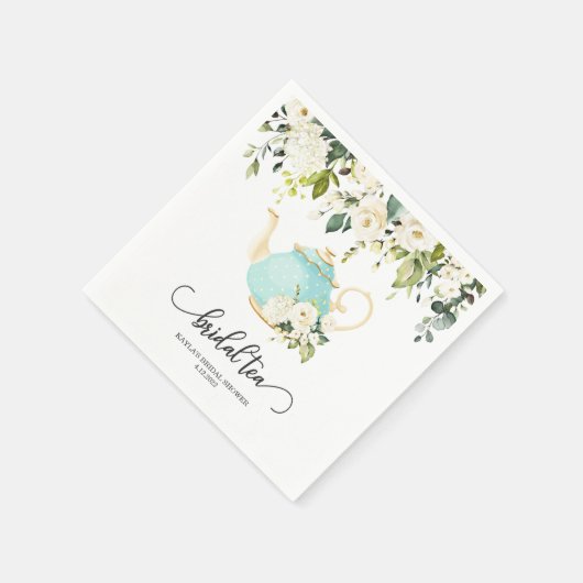 Bruids Thee Feest Servet - Blauw | OP MAAT (Hoek)