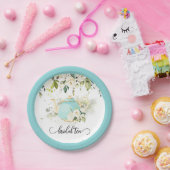 Bruids-thee feestbord - Blauw WC Papieren Bordje (Feest)