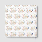 Bruids-thee in bloemmotief gastenboek (Achterkant)