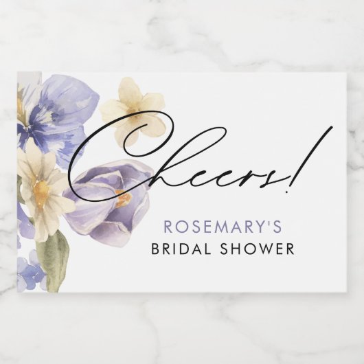 Bruids Thee Party met Bloemen Bruiloft Thee Bruids Sparkling Wijnetiket (Enkel label)