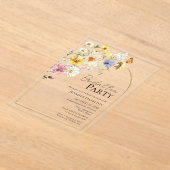 Bruids thee Party | Wildflower Boho Vrijgezellenfe Acryl Uitnodigingen (Laagn)
