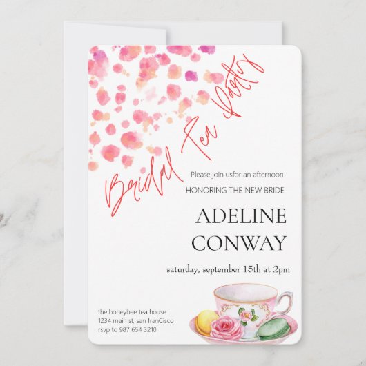Bruids Thee Viering Kaart (Voorkant)