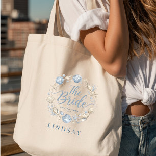 Bruids Tijdperk! Elegante Bruid aan de Zee Schelp Tote Bag