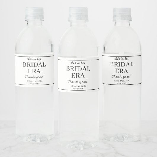 Bruids Tijdperk Minimalistische Moderne Aangepaste Waterfles Etiket (Flessen)