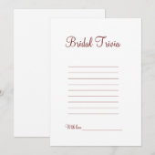 Bruids trivia bruiloft vrijgezellenfeest spel feestdagenkaart (Voorkant / Achterkant)