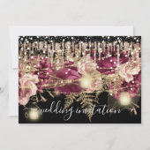 Bruids Trouwjurk Roze Drip Pink Marsala Lichten Zw Kaart (Voorkant)