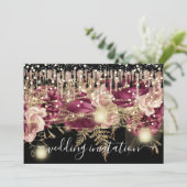 Bruids Trouwjurk Roze Drip Pink Marsala Lichten Zw Kaart (Staand voorkant)