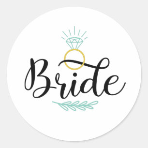 Bruids trouwring ronde sticker