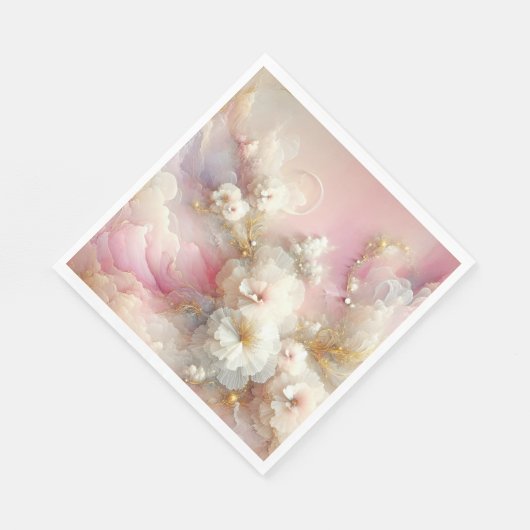 Bruids Tulle Floral Abstract Servet (Hoek)