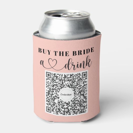 Bruids-Venmo QR-code Koop de bruid een drankje Blikjeskoeler (Blikje Voorkant)