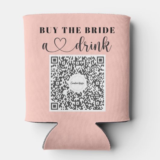 Bruids-Venmo QR-code Koop de bruid een drankje Blikjeskoeler (Achterkant)