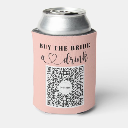Bruids-Venmo QR-code Koop de bruid een drankje Blikjeskoeler (Blikje Achterkant)