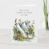 Bruid's Wedding Schoenen en Wildflowers Kaart (Voorkant)