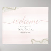 Bruids welkomstbord met parels en kant poster (Voorkant)