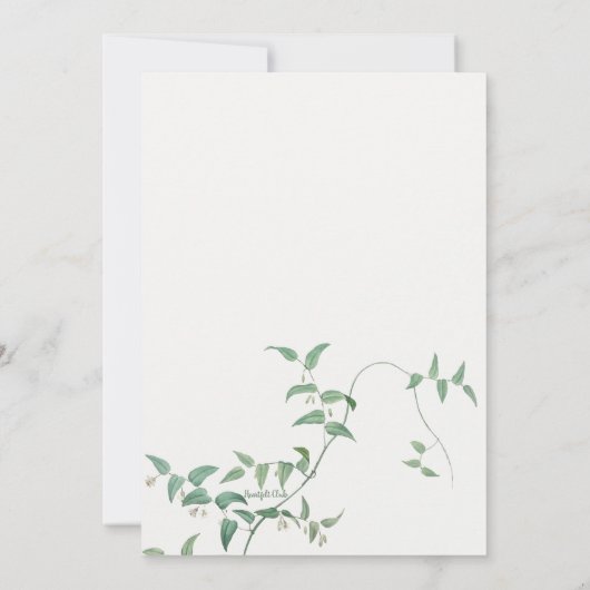 bruids wijnstok bruiloft uitnodiging (Achterkant)