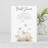 Bruids wildbloemen met vlinders kaart (Staand voorkant)