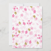 Bruids Woord Puzzel | Roze Gouden Bloem Kaart (Achterkant)