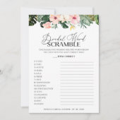 Bruids Woord Scramble Game Tropische Bloemen kaart (Voorkant)