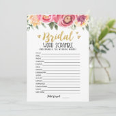 Bruids woord scramble met antwoorden Game Kaart (Staand voorkant)