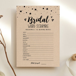 Bruids woord scramble met antwoorden Game Kaart