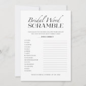 Bruids Woord Scramble Minimalistische Game Card Kaart (Voorkant)