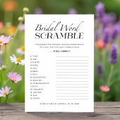 Bruids Woord Scramble Minimalistische Game Card Kaart