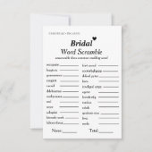 Bruids woord scramble vrijgezellenfeest spel kaart (Voorkant)