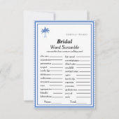 Bruids woord scramble vrijgezellenfeest spel kaart (Voorkant)