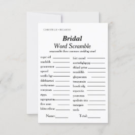 Bruids woord scramble vrijgezellenfeest spel kaart