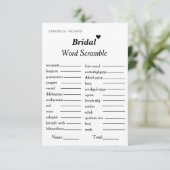 Bruids woord scramble vrijgezellenfeest spel kaart (Staand voorkant)