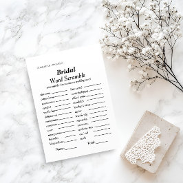 Bruids woord scramble vrijgezellenfeest spel kaart