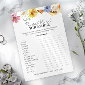 Bruids Woord Scramble Wildflower Boho Game kaart