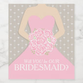 Bruids zal je onze bruidsmeisje wijn labels etiket (Enkel label)