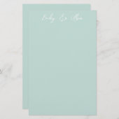 Bruids Zeeglas Solid gepersonaliseerd Briefpapier (Voorkant / Achterkant)