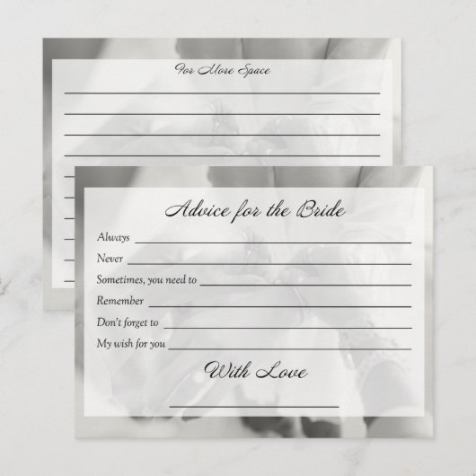 Bruidsadvies Kaart (Voorkant / Achterkant)