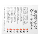 Bruidsbad spel Raad wie Notitieblok (Voorkant)