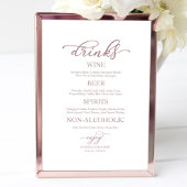 Bruidsbar Roze Gouden Script Trouwbord Poster