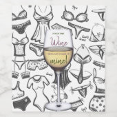 Bruidsbeurs lingerie wijnglas wijn etiket (Enkel label)