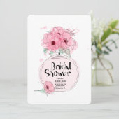 Bruidsbeurten Parfumfles met bloemen Kaart (Staand voorkant)