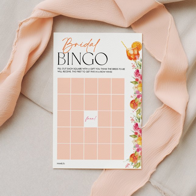 Bruidsbingo Bruidsfeest Spellen Citrus Spritzer (Bridal Bingo Game | Bridal Shower Game | Love at First Spritz Citrus Theme)