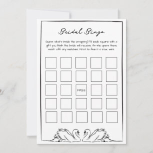 Bruidsbingo Cadeauspel - Zwarte en Witte Zwaan Notitiekaartje