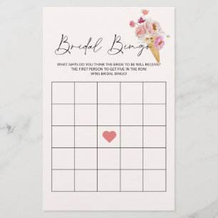 Bruidsbingo Ijs Florale Bruidsuitnodiging Spel